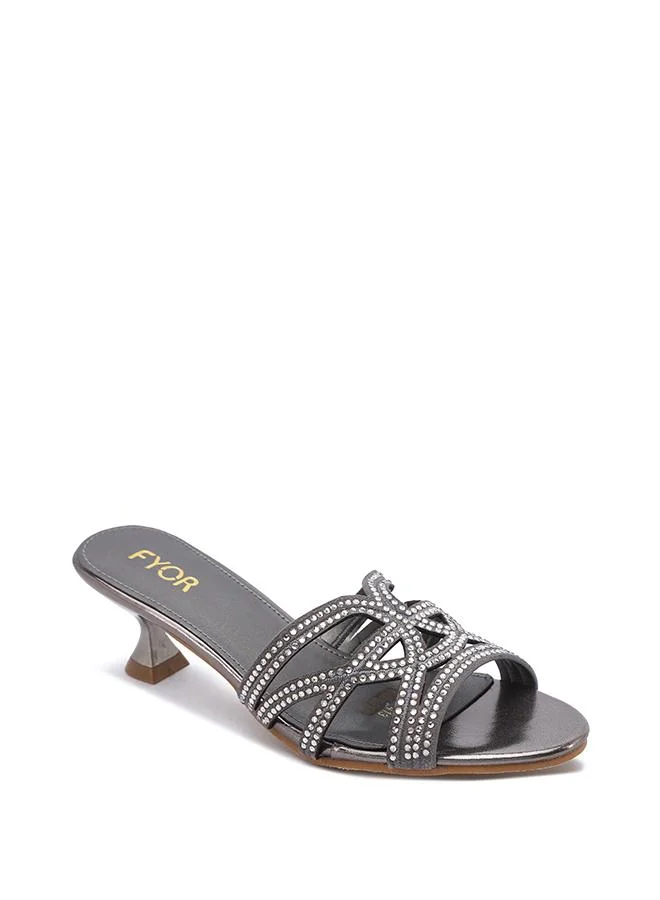 فايور Crystal-Embellished Kitten Heel MY 413
