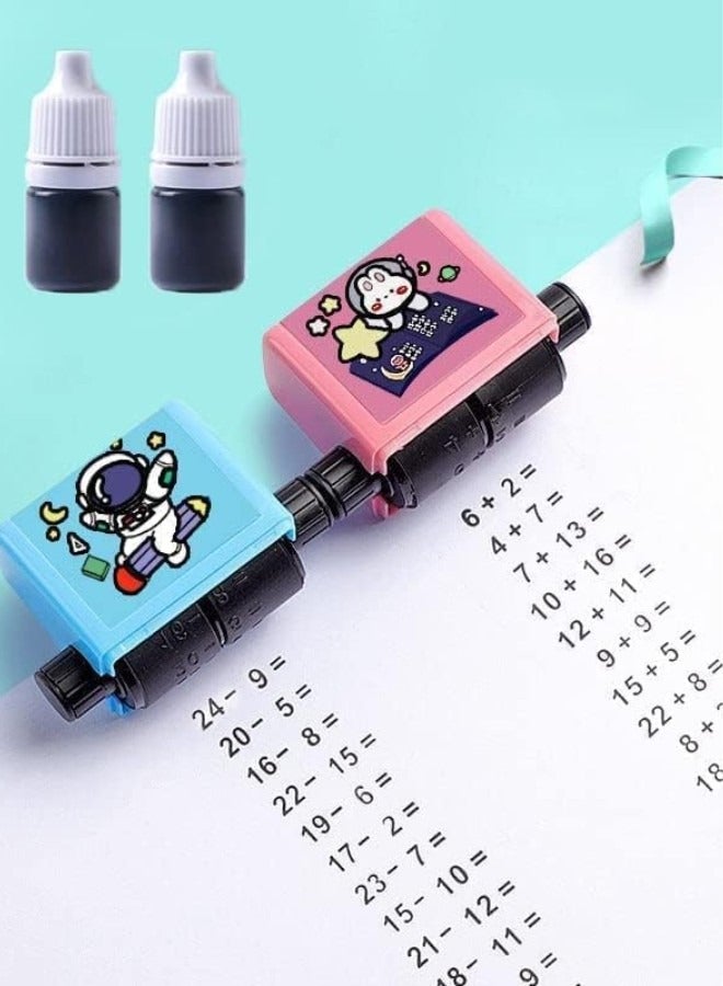 Generic Roller Digital Math Teaching Stamp – 2pcs Addition & Subtraction Practice Tool – Reusable Number Roller Stamp for Kids & Teachers - Image 4