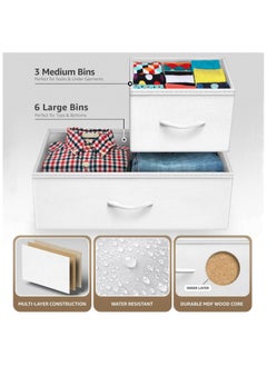 HXDream Dresser with 9 Drawers,Furniture Storage Chest Tower Unit,Tall Chest Organizer Unit,Storage cabinet with drawers（White）  - Image 3