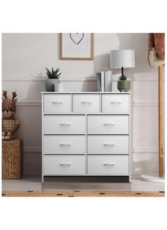 HXDream Dresser with 9 Drawers,Furniture Storage Chest Tower Unit,Tall Chest Organizer Unit,Storage cabinet with drawers（White）  - Image 4