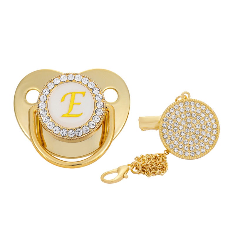 Factory direct sales children 26 letters golden soothing pacifier weaning artifact baby soothing play mouth - Image 4