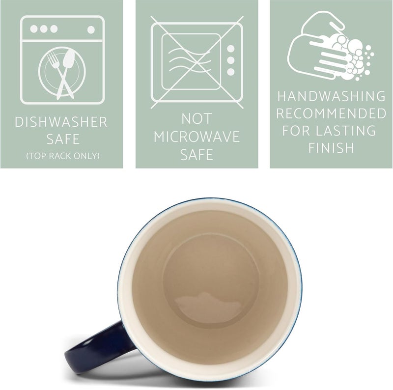 Elanze Designs Bee Happy Honey Bumble Queen Spring Laser Engraved 12 Ounce Glossy Ceramic Classic Coffee Mug Hot Cold Beverage Cup Kitchen Drinkware Navy Blue  White Ombre - Image 4