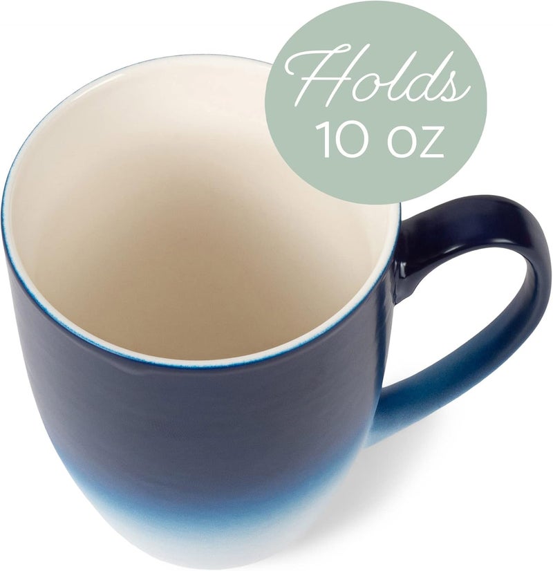 Elanze Designs Bee Happy Honey Bumble Queen Spring Laser Engraved 12 Ounce Glossy Ceramic Classic Coffee Mug Hot Cold Beverage Cup Kitchen Drinkware Navy Blue  White Ombre - Image 3