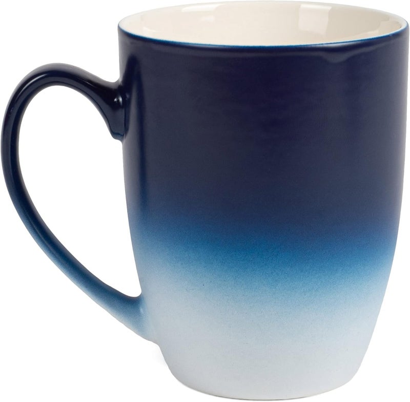 Elanze Designs Bee Happy Honey Bumble Queen Spring Laser Engraved 12 Ounce Glossy Ceramic Classic Coffee Mug Hot Cold Beverage Cup Kitchen Drinkware Navy Blue  White Ombre - Image 2