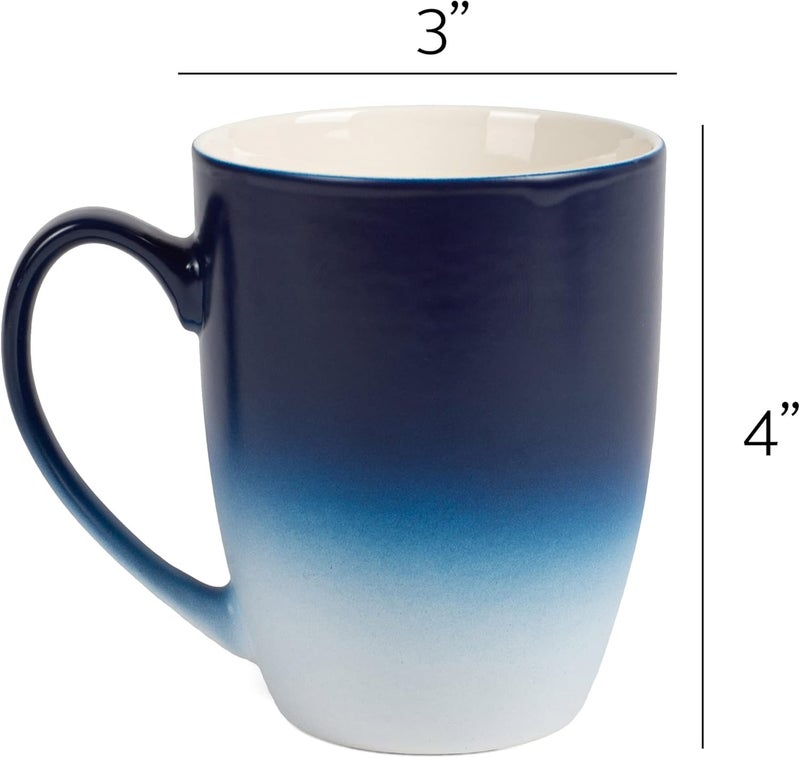 Elanze Designs Bee Happy Honey Bumble Queen Spring Laser Engraved 12 Ounce Glossy Ceramic Classic Coffee Mug Hot Cold Beverage Cup Kitchen Drinkware Navy Blue  White Ombre - Image 5