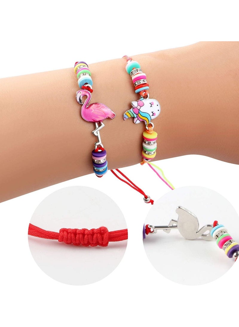 Generic 12pcs Animal Pendant Bracelets for Girls – Adjustable, Multicolor Woven Friendship Rings for Pretend Play & Party Favors  - Image 2