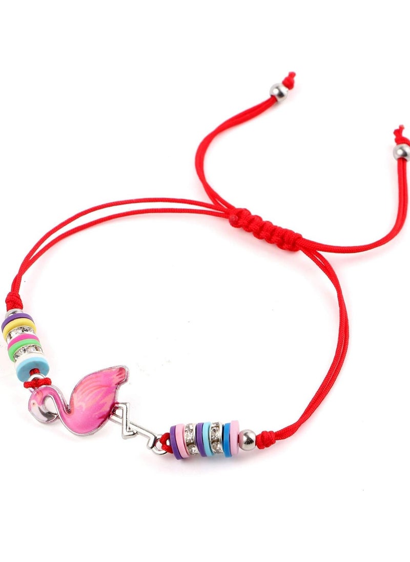 Generic 12pcs Animal Pendant Bracelets for Girls – Adjustable, Multicolor Woven Friendship Rings for Pretend Play & Party Favors  - Image 4