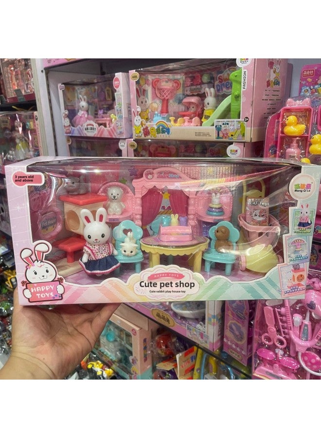 متجر صغير، ألعاب منزلية، سوبر ماركت، ملعب للأطفال، مشروبات، طعام، ماكينة تسجيل النقود، ألعاب منزلية للأطفال - اللون: 5551 Mengqu Pet Store - Image 1