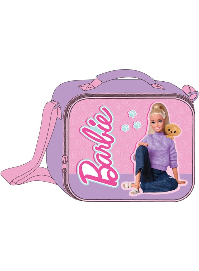 Barbie باربي 5 في 1 باقة قيمة (حقيبة ترولي 14 بوصة مع صندوق غداء، حقيبة غداء، زجاجة ماء وعلبة أقلام) - Image 4