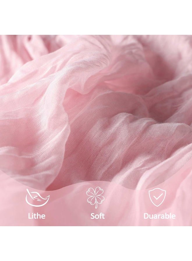 Heneger 8 Pack Pink Cheesecloth Table Runner 10Ft Gauze Cheese Cloth Table Runner 120 Inch Boho Sheer Rustic Fabric for Summer Decor Bridal Baby Shower Wedding Centerpiece Home Table Decoration - Image 5