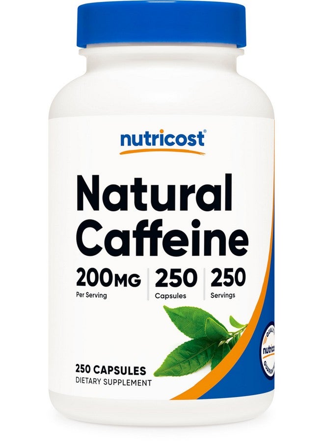 Nutricost Natural Caffeine 200mg, 250 Vegetarian Capsules - Gluten Free, Non-GMO - Image 1