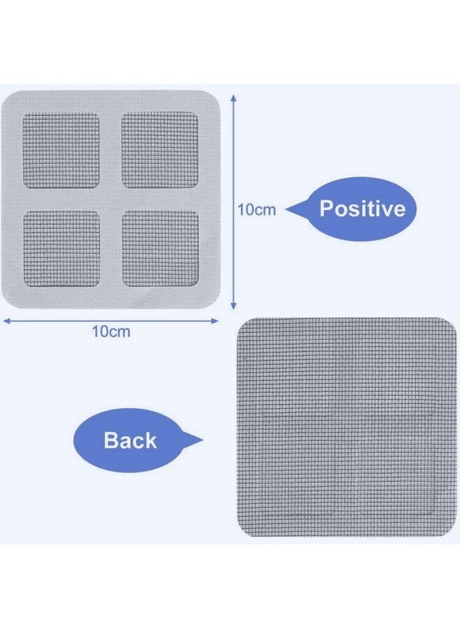 Beauenty 12 Pcs Window Door Mesh Screen Patch Repair Kit Window Mesh Mesh Repair Patch Stickers Self Adhesive Window Mosquito Net Patches Inner Hole Anti-Mosquito Net (3.94 x 3.94 inches)  - Image 2