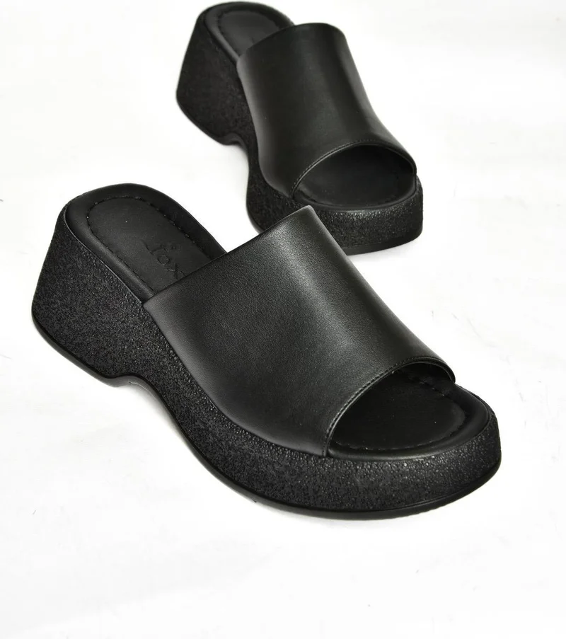 فوكس شوز S996741209 Black Thick Soled Women's Slippers