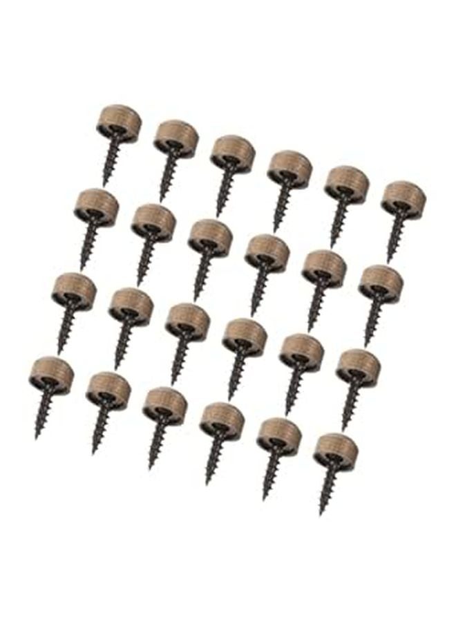 24Pcs Copper Self Tapping Screws With 9Mm Decorative Caps For Wood Mirror Hanging Hardware - Image 1