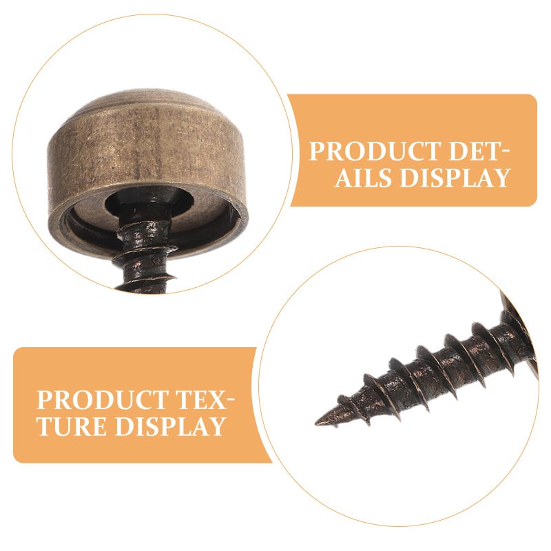 24Pcs Copper Self Tapping Screws With 9Mm Decorative Caps For Wood Mirror Hanging Hardware - Image 4