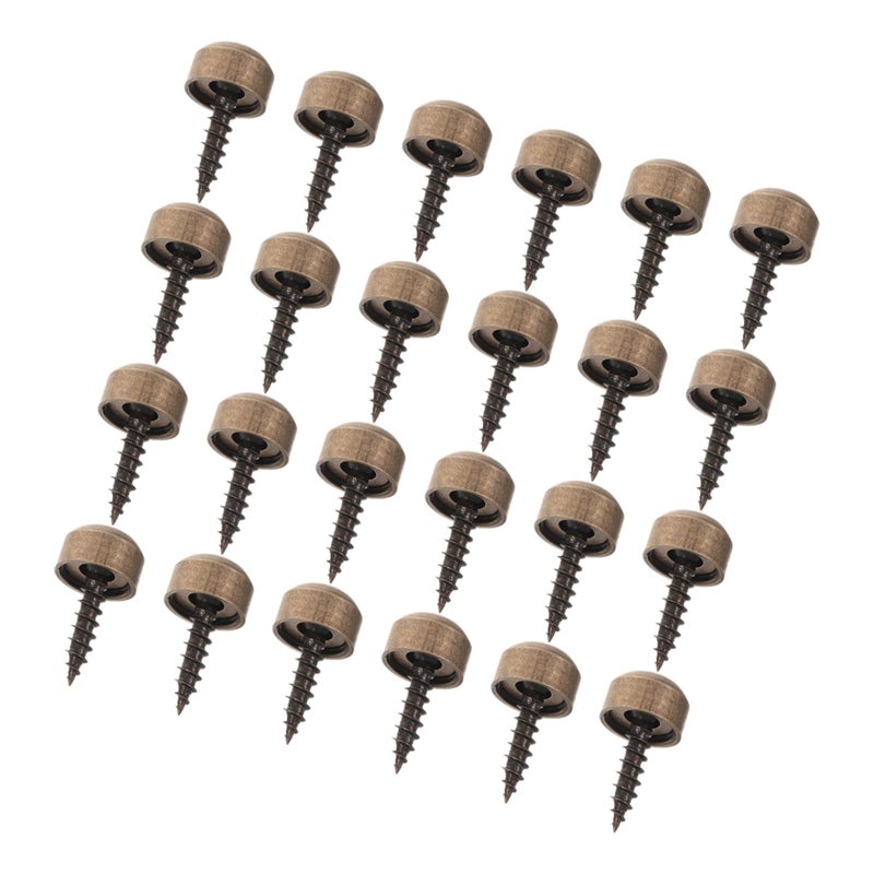 24Pcs Copper Self Tapping Screws With 9Mm Decorative Caps For Wood Mirror Hanging Hardware - Image 2