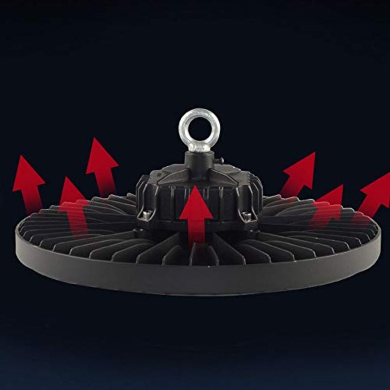 LED downlight UFO LED High Bay Lights Ultra-thin Garage Light Lens Beam Angle Cover Industrial Lamp Commercial Area Lighting Fixture for Workshop Factory Hall Warehouse Shop Area Size:200W - Image 4