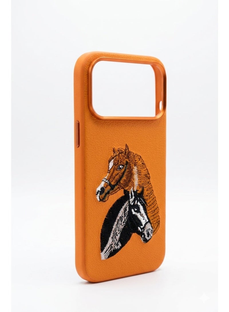 iphone 15 Promax Premium Luxury Leather Case with Embossed Horse Design | Slim Shockproof Protective Back Cover - Image 5