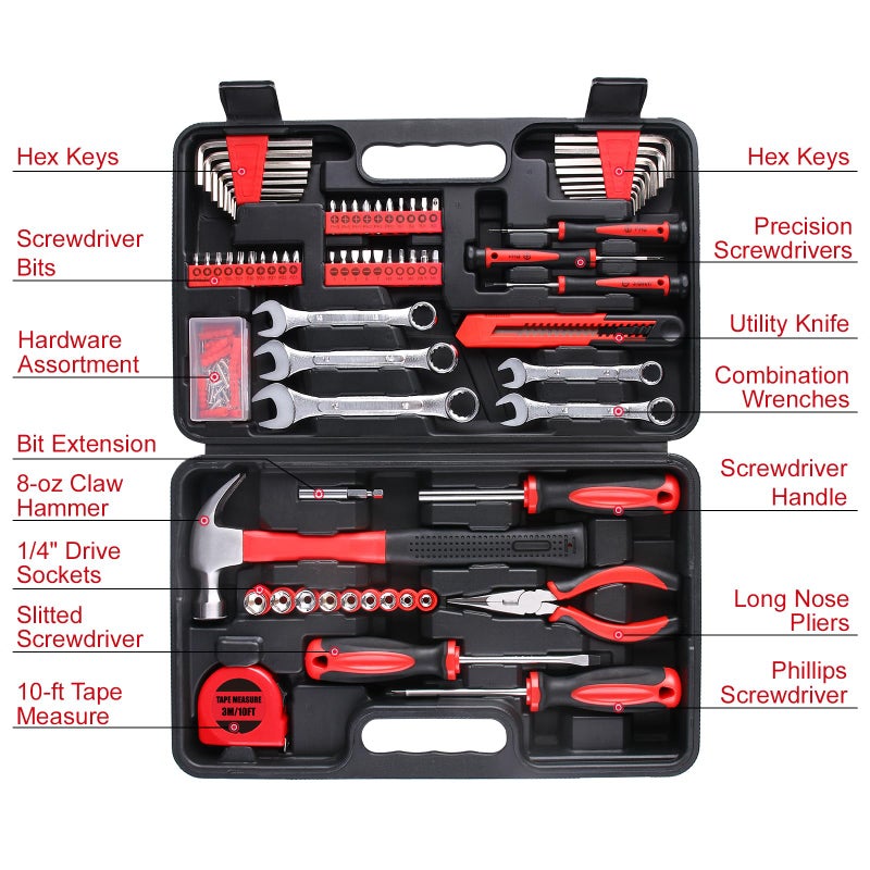 WINNER 175-Piece Multi-Purpose Automotive and Household Tool Kit in Toolbox Storage Case, Perfect for General Home and Auto Repairs, House DIY Project, Garage, Car, Travel Emergency, Housewarming Gift - Image 5