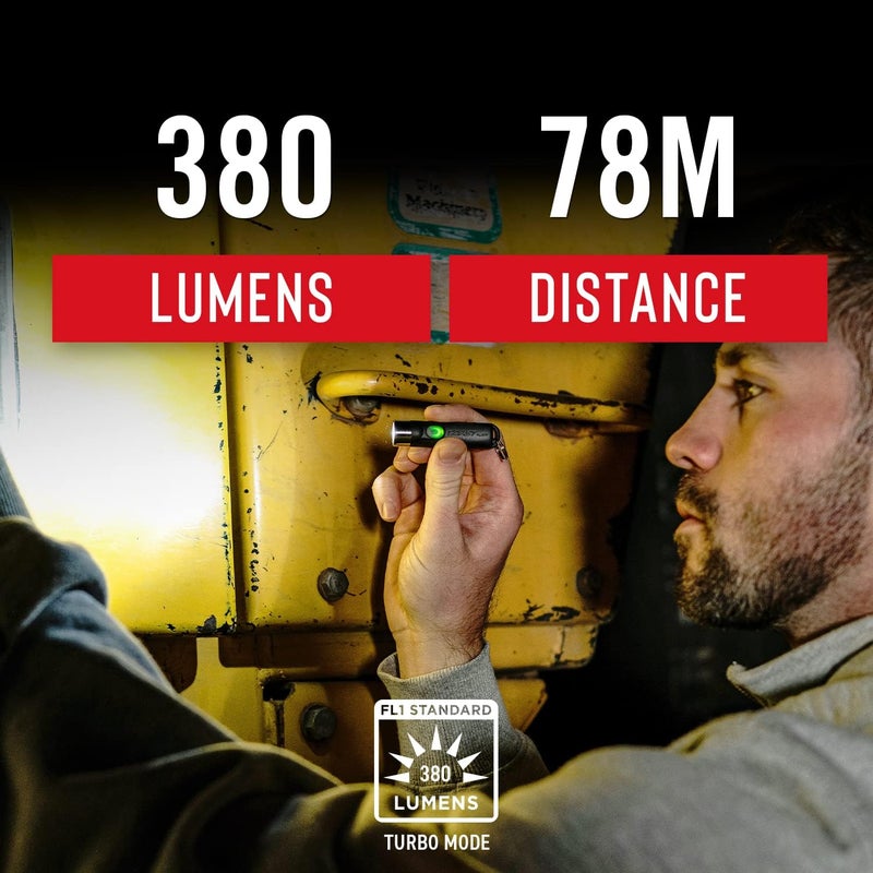 Coast KL20R 380 Lumen EDC Rechargeable Lightweight LED Keychain Flashlight Black - Image 2