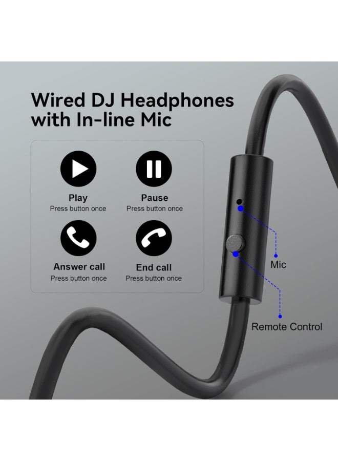OneOdio Pro 10 Wired Over-Ear Bass Headset with 50Mm Shareport and Mic for Recording  - Image 2