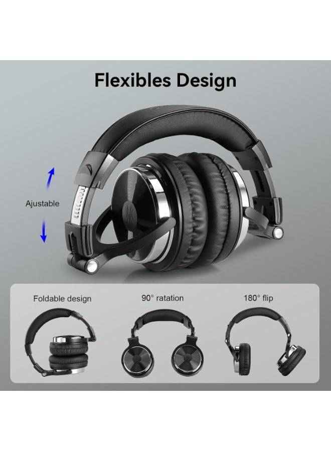 OneOdio Pro 10 Wired Over-Ear Bass Headset with 50Mm Shareport and Mic for Recording  - Image 4