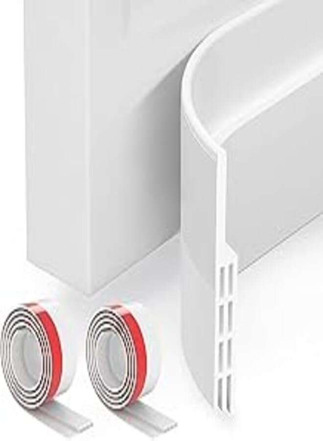 2 Pack Door Draft Stopper Under Door Seal, 39" L Door Sweep for Exterior & Interior Doors, Door Draft Blocker Dust and Noise Insulation Weather Stripping Draft Guard Insulator, White