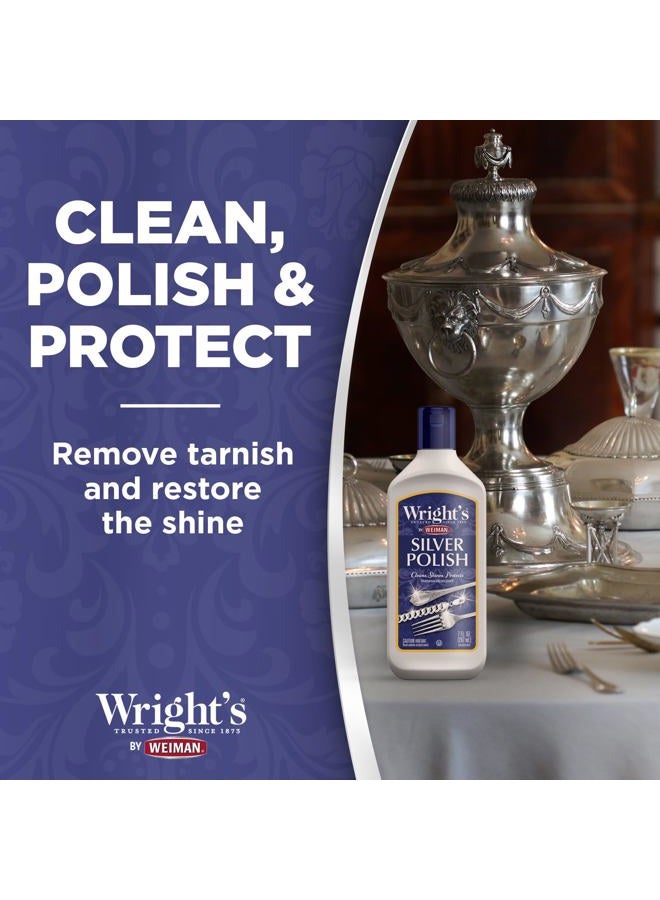 Wright's Silver Cleaner and Polish - 7 Ounce (2 Pack) Ammonia-Free - Use on Silver, Jewelry, Antique Silver - Image 3