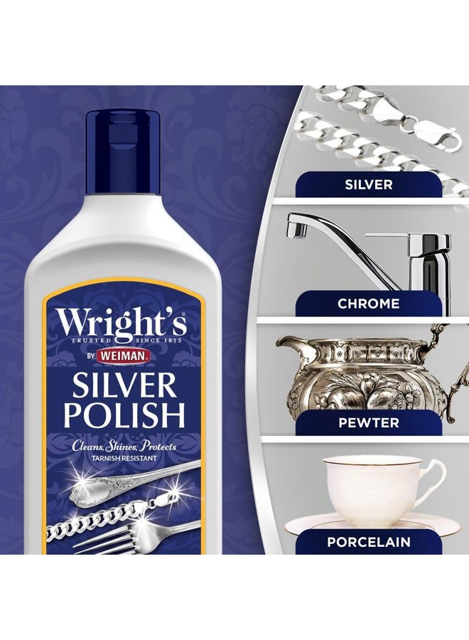 Wright's Silver Cleaner and Polish - 7 Ounce (2 Pack) Ammonia-Free - Use on Silver, Jewelry, Antique Silver - Image 4
