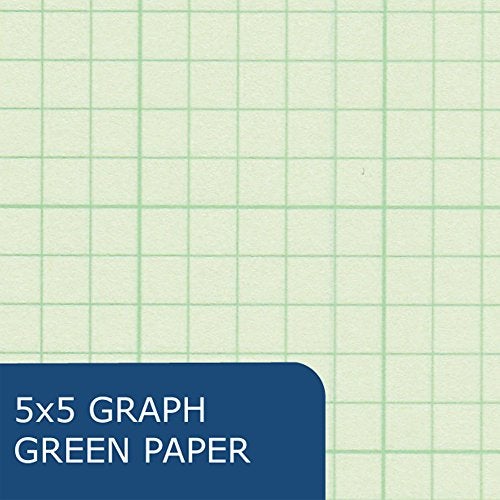 ROARING SPRING Engineering Pad, 8.5" x 11", 100 Sheets 15lb Green Paper, 5x5 Printed Back Enclosed Grid, Top Glued, 3-Hole Punched, Proudly Made in USA, Heavy Backing Board - Image 3