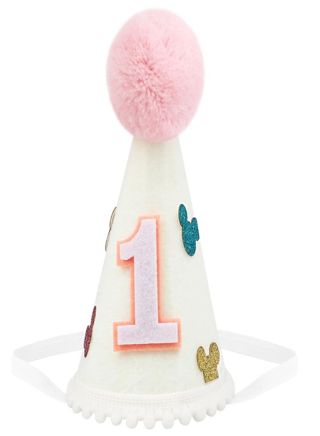 Pinsit Mouse Birthday Hat, 1st Birthday Party Hat, Mouse Theme Party Hat for Girls, Pink Mice Theme Hat for First Party Decor, Photo Props Cake Smash - Image 1