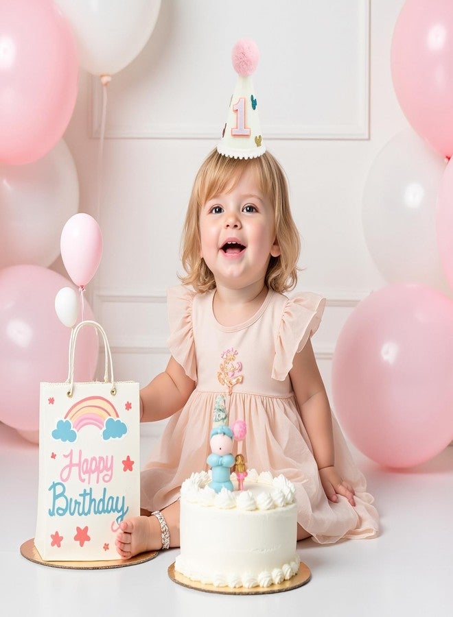 Pinsit Mouse Birthday Hat, 1st Birthday Party Hat, Mouse Theme Party Hat for Girls, Pink Mice Theme Hat for First Party Decor, Photo Props Cake Smash - Image 3