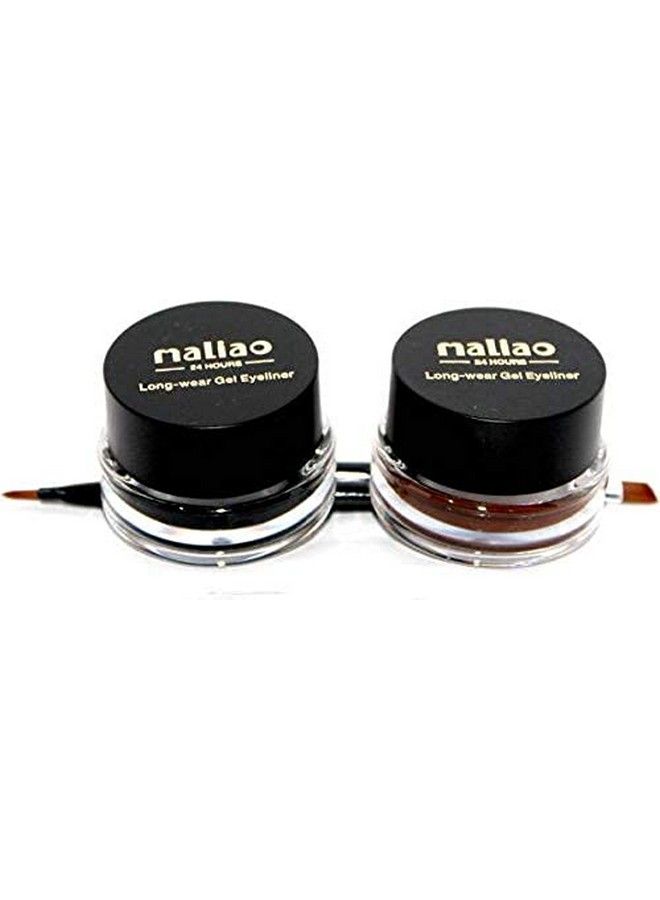 maliao Sumdgeproof & Waterproof Longwear Gel Eyeliner 24Hours Black & Brown Combo With Set Of Brush - Image 3