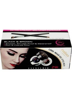 maliao Sumdgeproof & Waterproof Longwear Gel Eyeliner 24Hours Black & Brown Combo With Set Of Brush  - Image 2