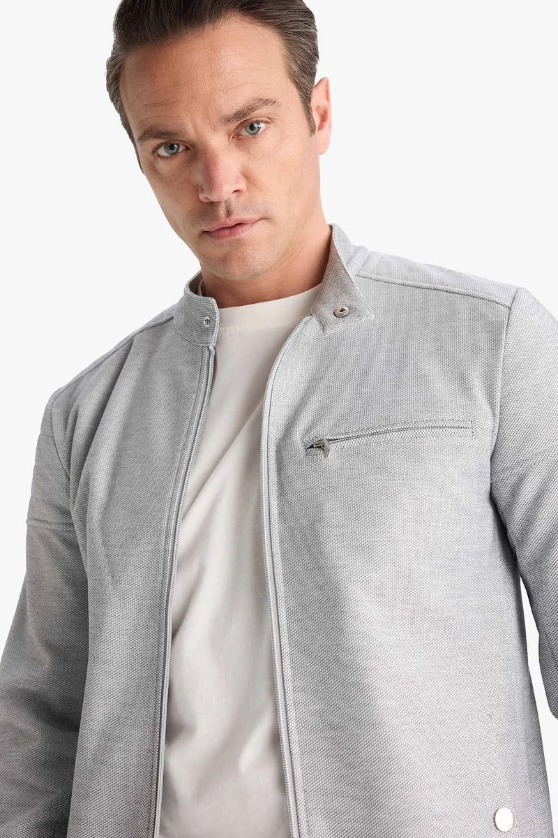 Defacto  Slim Fit Stand up Collar Zippered Jacket for Men | Best Price UAE