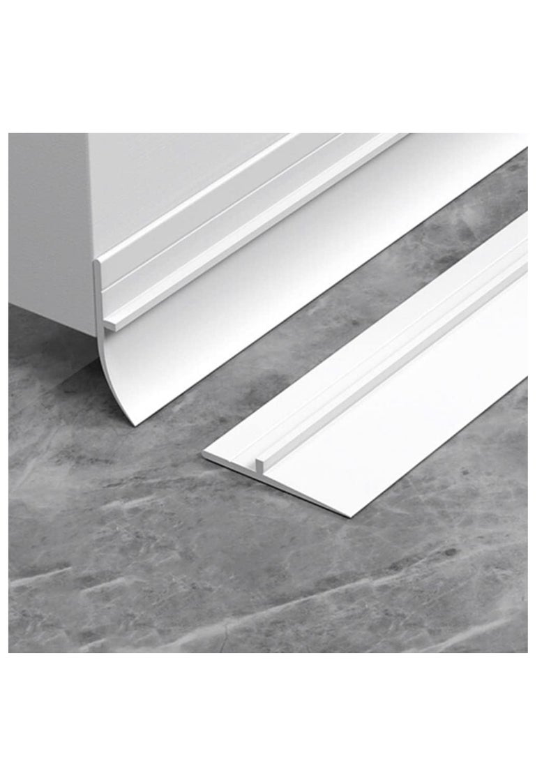 Door Draft Stopper and Sweep for Interior and Exterior Use Soft and Hard Composite Sealing Strip Weather Insulation 3.7cm X 1m White 2 Pack - Image 1