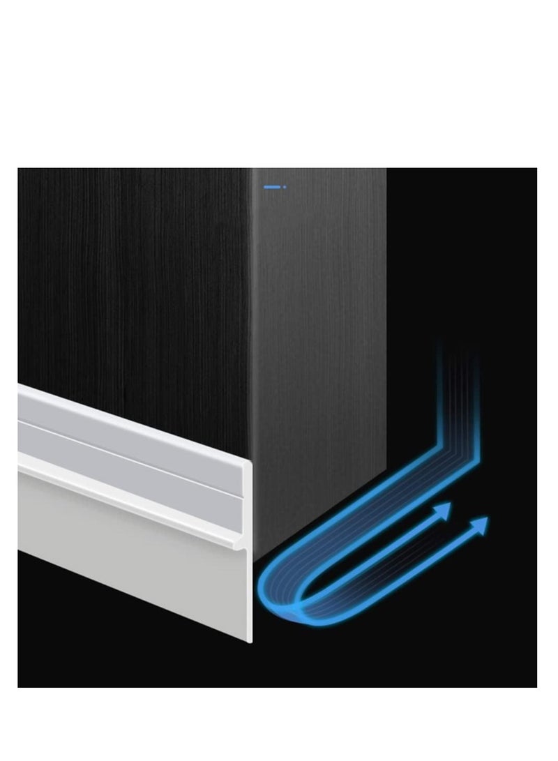 Door Draft Stopper and Sweep for Interior and Exterior Use Soft and Hard Composite Sealing Strip Weather Insulation 3.7cm X 1m White 2 Pack - Image 2