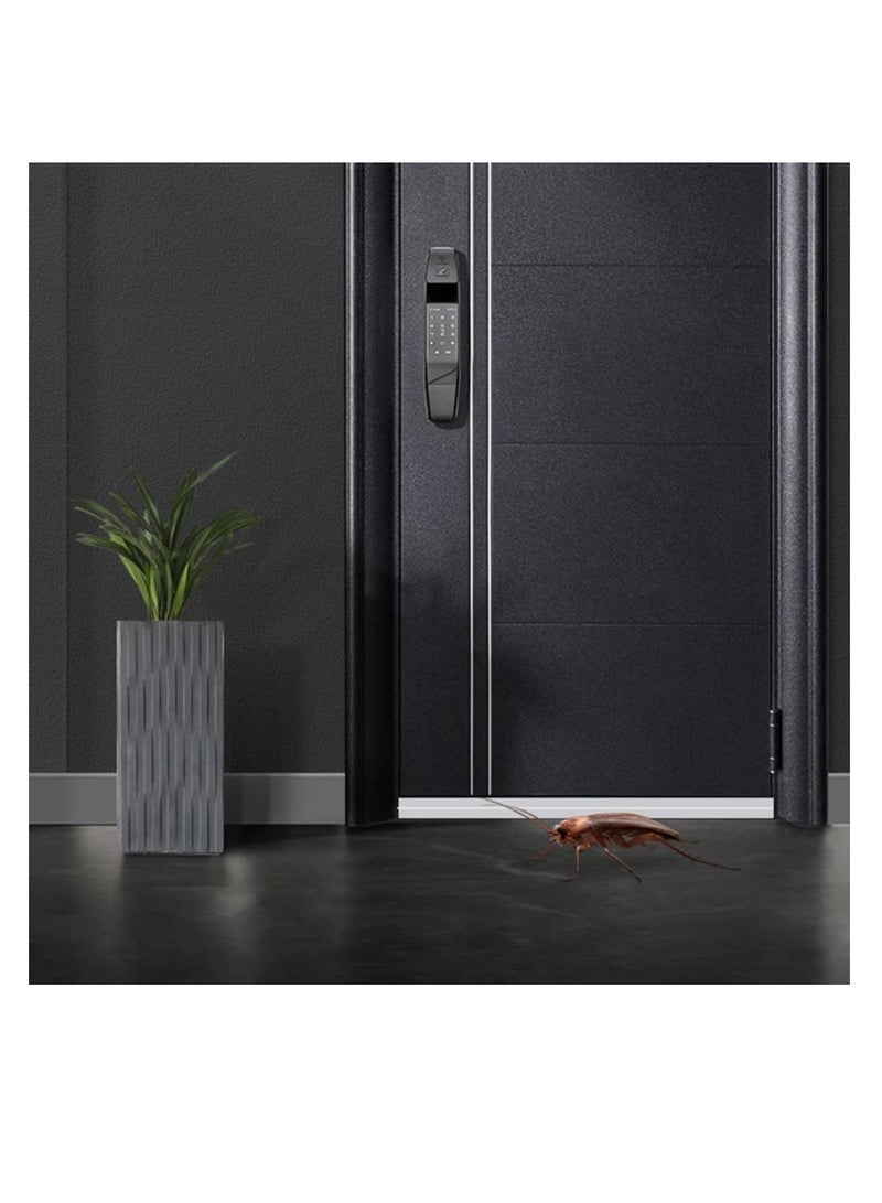 Door Draft Stopper and Sweep for Interior and Exterior Use Soft and Hard Composite Sealing Strip Weather Insulation 3.7cm X 1m White 2 Pack - Image 3