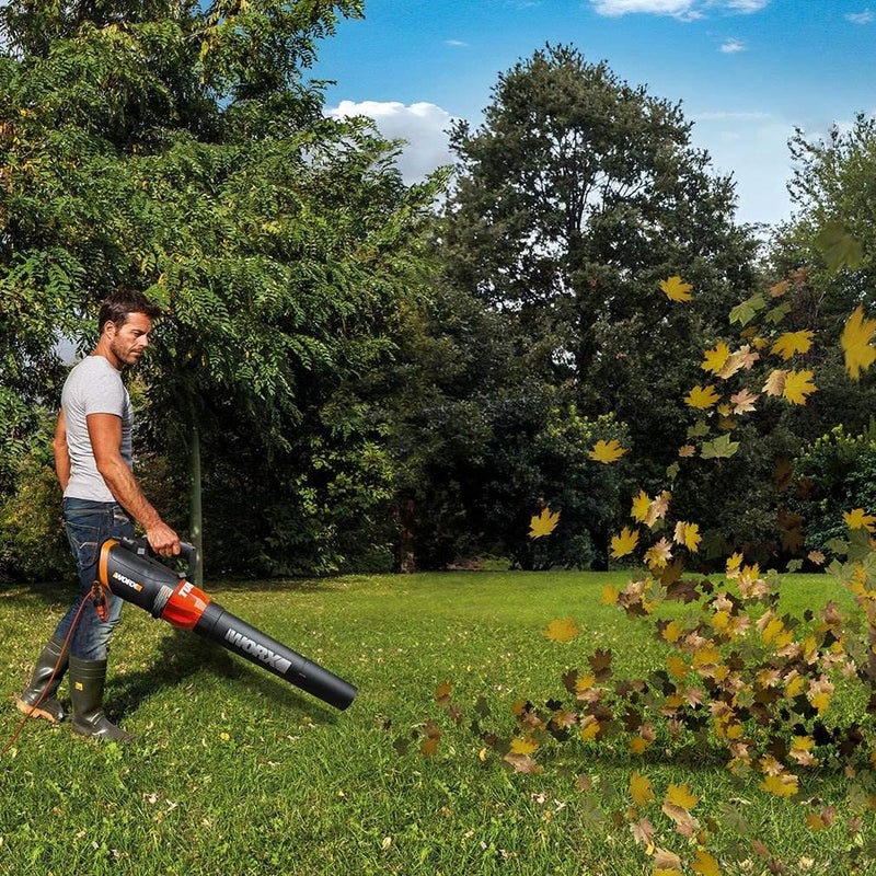 WORX WG520 12 Amp Turbine 600 Electric Leaf Blower - Image 4