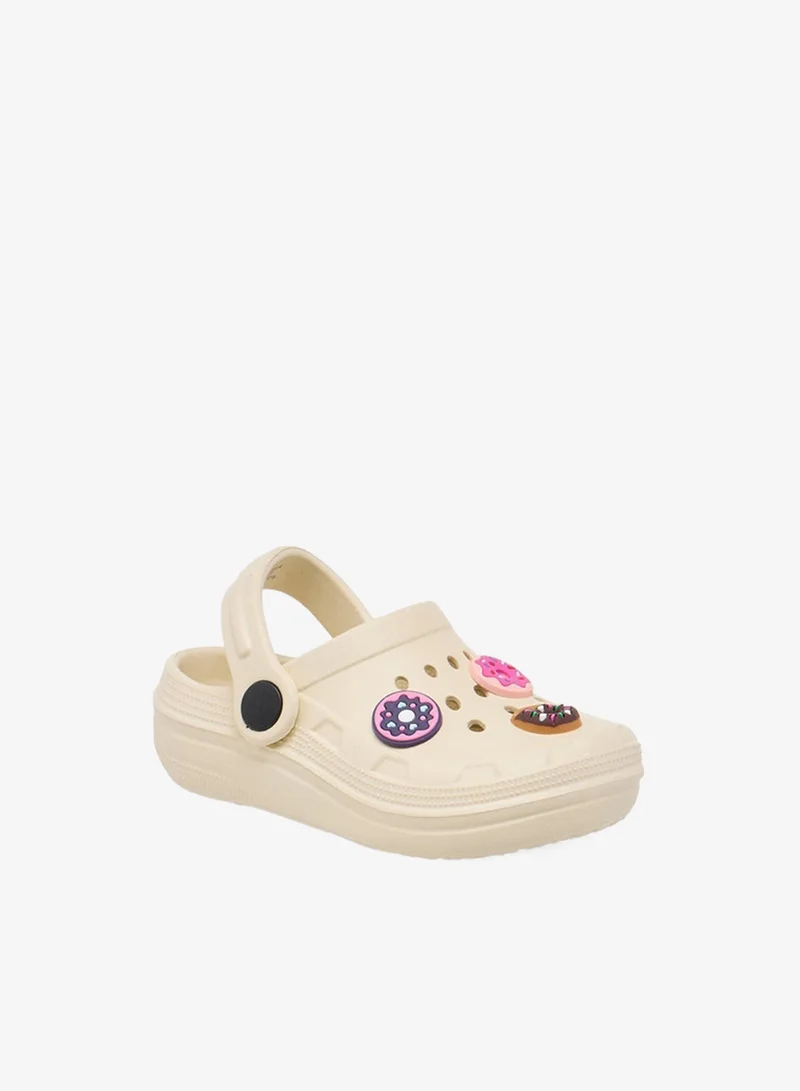 Flora Bella By Shoexpress Donut Accent Clogs with Backstrap