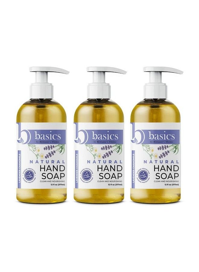Brittanie's Thyme - Basics Natural Olive Oil Hand Soap Lavender Chamomile 12 Fl Oz Pack Of 3 Cruelty Free Vegan No Synthetic Additives No Sulfates Paraben Free Phthalate Free - Image 1