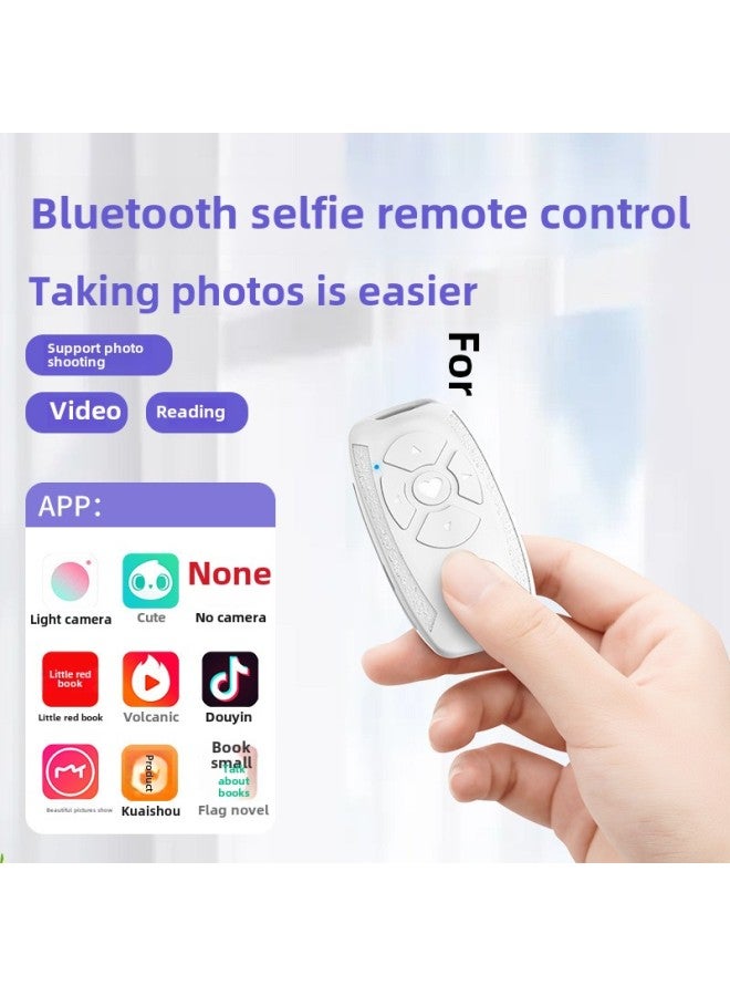 Rechargeable Mobile Phone Trembles Bluetooth Remote Control Multi-function Bluetooth Selfie Camera Live Brush Video Flip Book-Color:White [comes With Color Box Packaging + Charging Cable]