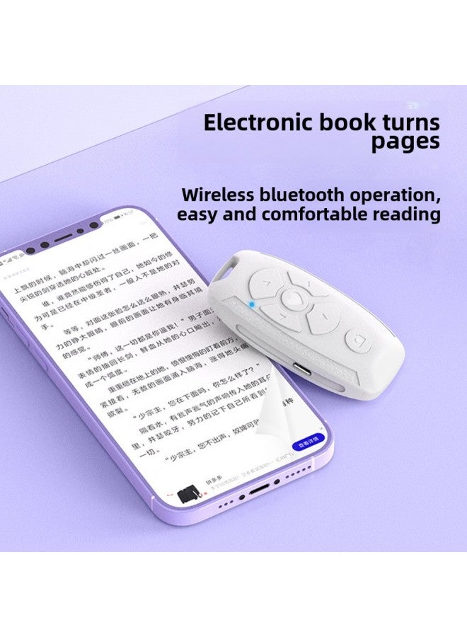 Rechargeable Mobile Phone Trembles Bluetooth Remote Control Multi-function Bluetooth Selfie Camera Live Brush Video Flip Book-Color:White [comes With Color Box Packaging + Charging Cable]