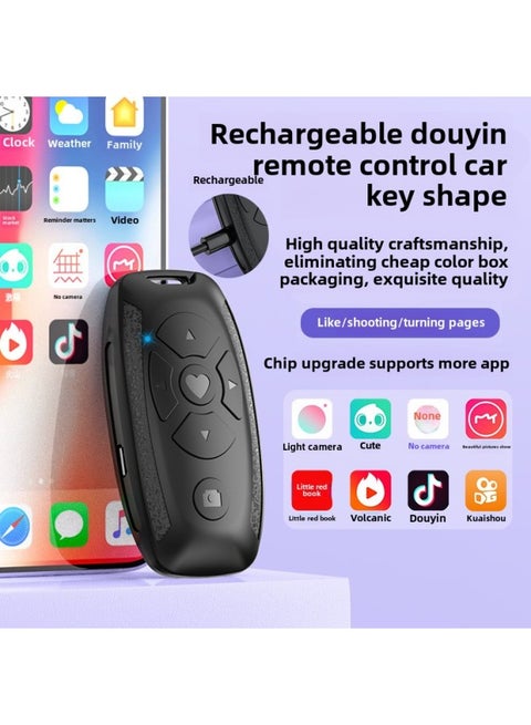 Rechargeable Mobile Phone Trembles Bluetooth Remote Control Multi-function Bluetooth Selfie Camera Live Brush Video Flip Book-Color:White [comes With Color Box Packaging + Charging Cable]