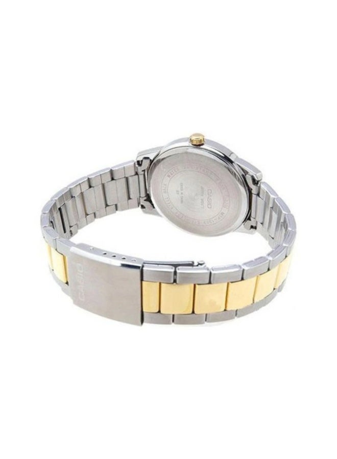 كاسيو ساعة كاسيو LTP-1303SG-7AVDF للنساء – سوار ستانلس ستيل بلونين مع قرص أبيض كلاسيكي - Image 3