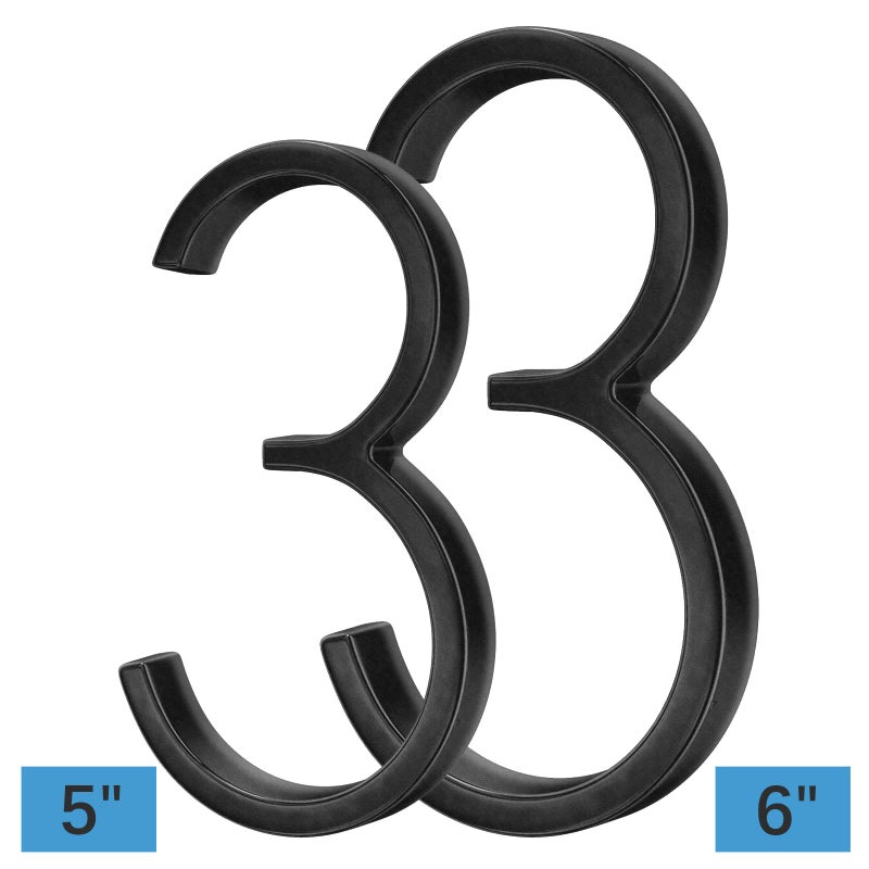 OLADOT 6" Stainless Steel Floating House Number 3, Metal Modern House Numbers, Mailbox Decor Number with Nail Kit, Coated Black, 911 Visibility Signage (Large 3) - Image 2