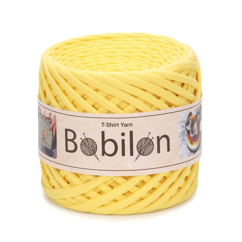 TShirt Yarn Fettuccini Zpagetti Style 79 mm Yarn for Crocheting Knitting Macrame Ribbon Cotton Fabric Yellow
