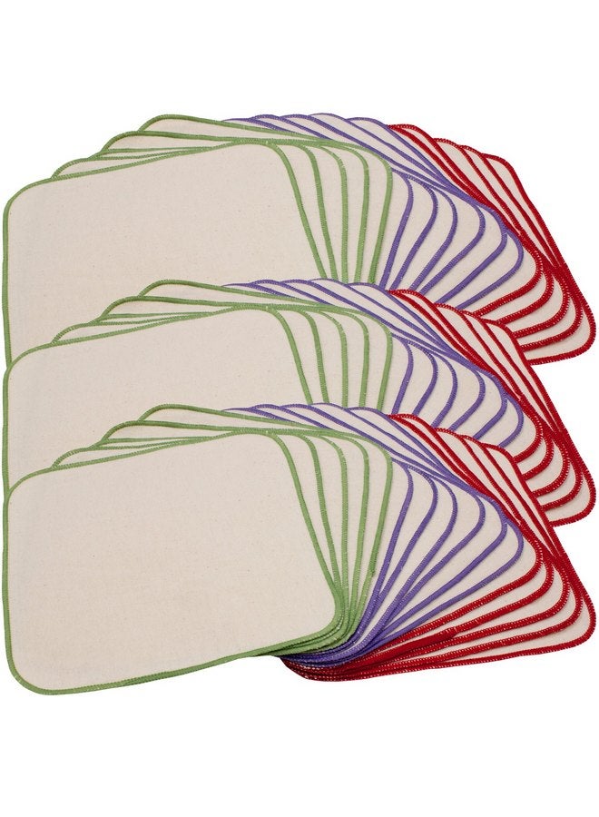 أوسوكوزي مناديل OsoCozy المصنوعة من قماش الفلانيل غير المبيض للأطفال - قابلة لإعادة الاستخدام وقابلة للغسل وتوفر المال - 100% قطن - ناعمة ومتينة - خياطة ملونة - 8 × 8 بوصات - ثلاث عبوات تحتوي على 15 قطعة - Image 1