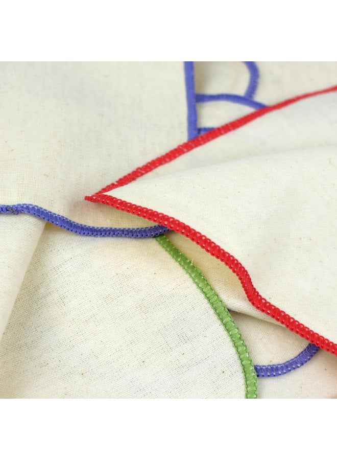 أوسوكوزي مناديل OsoCozy المصنوعة من قماش الفلانيل غير المبيض للأطفال - قابلة لإعادة الاستخدام وقابلة للغسل وتوفر المال - 100% قطن - ناعمة ومتينة - خياطة ملونة - 8 × 8 بوصات - ثلاث عبوات تحتوي على 15 قطعة - Image 5