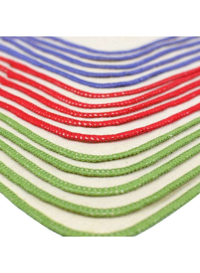 أوسوكوزي مناديل OsoCozy المصنوعة من قماش الفلانيل غير المبيض للأطفال - قابلة لإعادة الاستخدام وقابلة للغسل وتوفر المال - 100% قطن - ناعمة ومتينة - خياطة ملونة - 8 × 8 بوصات - ثلاث عبوات تحتوي على 15 قطعة - Image 3